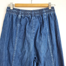 Load image into Gallery viewer, Vintage St Michael Jeans Joggers Mum Dark Blue High Rise 80s Elasticated Waist 8
