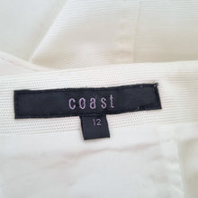 Load image into Gallery viewer, Coast White Pencil Skirt UK 12 Belted Knee Length Smart Work Office Occasion
