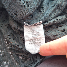 Load image into Gallery viewer, Made in Italy Blouse Lace 100% Cotton Black One Size Flare Sleeves Top Boho Goth
