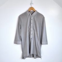 Load image into Gallery viewer, AllSaints Wing Polo Shirt Men&#39;s Grey 100% Cotton Henley Jersey Casual Medium
