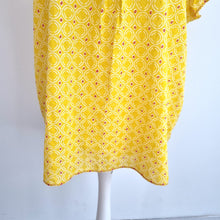 Load image into Gallery viewer, NEW White Stuff Top Yellow Blouse 100% Organic Cotton Pattern Short Sleeves 20
