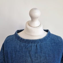 Load image into Gallery viewer, COS Denim Dress Shift 12 Dark Blue 100% Cotton Pockets Work Knee Length Office
