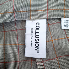Load image into Gallery viewer, Collusion Trousers Flared Check Grey Bellbottoms Tweed Look Stretch High Rise 8
