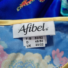 Load image into Gallery viewer, Vintage Afibel Dress Kaftan Maxi Blue Nylon Muumuu Coverup Blue Paisley 20 22
