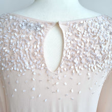 Load image into Gallery viewer, Mint Velvet Dress Chiffon Tunic Cream Embroidered Sequins Mini 3/4 Sleeves 16
