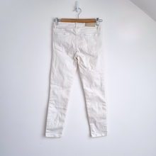 Load image into Gallery viewer, AllSaints White Biker Jeans Crop W27 Low Rise Zip Skinny Stretch Trousers 6 8
