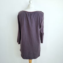 Load image into Gallery viewer, Fat Face Peasant Top Blouse Embroidered 14 Tassels Grey Cotton Boho 3/4 Sleeves
