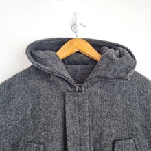 Load image into Gallery viewer, River Island Grey Wool Blend Hooded Parka Coat Men Small Winter Jacket Duffle
