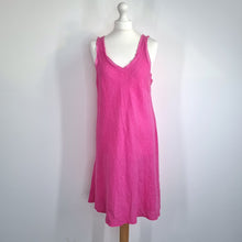 Load image into Gallery viewer, Dress 100% Linen Pink Made in Italy Slip Sleeveless Knee Length Cruise One Size
