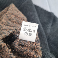 Load image into Gallery viewer, Vintage 90s John Lord Roll Neck Jumper XL Grey Brown Colourblock Cozy Knit Lady
