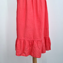 Load image into Gallery viewer, Cynthia Rowley Dress Sleeveless 100% Linen French Rose V-Neck Knee Length Smock
