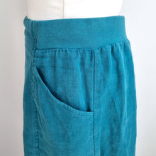 Load image into Gallery viewer, Seasalt Cornwall Skirt 100% Linen UK 10 Castle Garden Teal Blue Pockets Tulip
