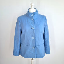 Load image into Gallery viewer, Eastex Wool Cashmere Coat UK 16 Blue Tailored Jacket Smart Winter Classic Boxy
