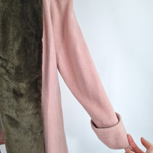Load image into Gallery viewer, Vintage St Michael Wool Coat UK 12 Pink Faux Fur Collar 90s Oversized Pockets
