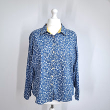 Load image into Gallery viewer, Boden Shirt Floral Print UK 20 Blue 100% Cotton Blouse Long Sleeves Button Down
