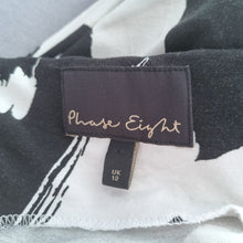 Load image into Gallery viewer, Phase Eight Maxi Dress 12 Jersey Black White Print Viscose Stretch Casual Party
