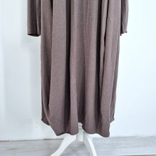 Load image into Gallery viewer, Oska Dress Midi Jersey Lagenlook Light Brown Long Sleeves Tunic Size 4 UK 16 18
