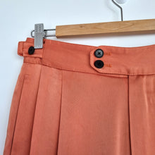 Load image into Gallery viewer, Joseph Satin Trousers Pleated Dress Pants Orange Dean Liquid Work UK 6 EU 34
