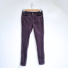 Load image into Gallery viewer, The White Company Corduroy Trousers UK 8 Dark Grey Slim Leg Ankle Zip Jeans
