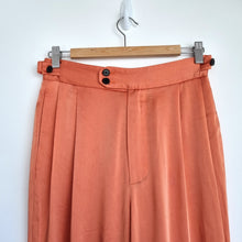 Load image into Gallery viewer, Joseph Satin Trousers Pleated Dress Pants Orange Dean Liquid Work UK 6 EU 34
