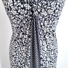 Load image into Gallery viewer, Fat Face Maxi Dress UK 14 Jersey Long Floral Print Navy Blue Grecian Cruise
