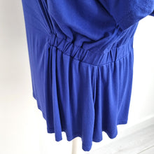 Load image into Gallery viewer, Phase Eight Peplum Blouse UK 18 Royal Blue Ruched Stretch Top Smart Casual Work
