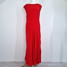 Load image into Gallery viewer, Jigsaw Maxi Dress Red 100% Silk Ruched Occasion Evening Lined  Wedding Guest 14
