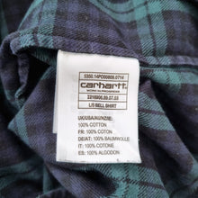 Load image into Gallery viewer, Carhartt Men&#39;s Check Shirt Bell Plaid Thick 100% Cotton Navy Long Sleeves Medium
