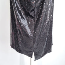 Load image into Gallery viewer, M&amp;S Autograph Sequin Top Size 24 Vest Black Lined Sleeveless Camisole Tank Party
