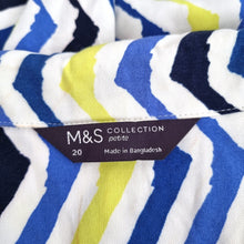 Load image into Gallery viewer, M&amp;S Mini Tunic Dress Size 20 Petite Button Down Smock Zigzag Print Viscose
