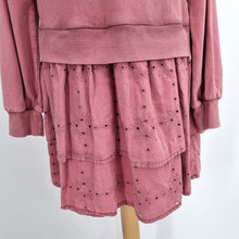 Load image into Gallery viewer, Next Sweatshirt Dress Broderie Anglaise Medium Skirt Faded Pink 100% Cotton

