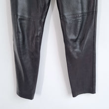 Load image into Gallery viewer, Vintage Lambskin Leather Trousers Black Genuine Heitorn Straight High Rise UK 8
