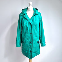 Load image into Gallery viewer, Per Una Stormwear Coat Rain Jacket M&amp;S Jade Green Lined Waterproof Hooded 10
