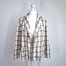 Load image into Gallery viewer, Vintage Heather Valley Blazer Jacket 16 Tartan Check Cotton Edinburgh Beige
