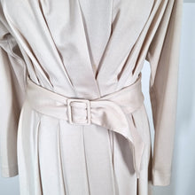 Load image into Gallery viewer, Vintage Berkertex Midi Wrap Dress Belted Nude Beige 70s Pleated Occasion 8 10
