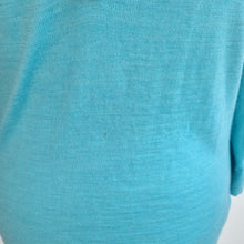 Load image into Gallery viewer, Boden 100% Wool Jumper UK 10 Aqua Ruffle Detail Fine Knit Sweater Turquoise Blue
