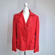 Load image into Gallery viewer, Talbots Blazer Jacket Red Coral UK 12 Italian Fabric Smart Tailored Work Classic
