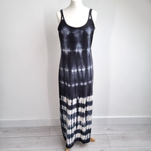 Load image into Gallery viewer, Tie Dye Maxi Dress Large 90 Degree by Reflex Grey White Stretch Cotton Coverup
