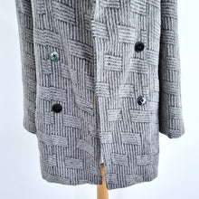 Load image into Gallery viewer, Kenzo Paris Coat Wool Mohair Grey Textured Peacoat Oversized Lined 8 10 12
