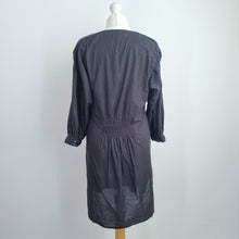 Load image into Gallery viewer, Day Birger et Mikkelsen Dress UK 12 Black 100% Cotton Boho Casual Deep V Pockets
