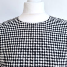 Load image into Gallery viewer, Hobbs Top Houndstooth Check Wool Blend Black White Blouse Work Chic Lined 14
