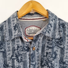 Load image into Gallery viewer, Mantaray Men&#39;s Shirt Floral Striped Print Blue 100% Cotton Long Sleeves Medium
