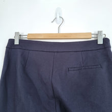 Load image into Gallery viewer, Jaeger Cigarette Trousers Navy Blue UK 10 Stretch Slim Fit Work Mid Rise Office
