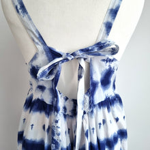 Load image into Gallery viewer, Next Maxi Dress Tie-Dye 100% Cotton Blue White Back Bow Detail Sleeveless 14

