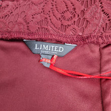 Load image into Gallery viewer, M&amp;S Lace Pencil Skirt Midi UK 16 Burgundy Limited Collection Mulberry Lined Zip

