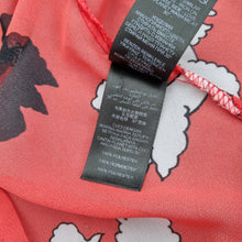 Load image into Gallery viewer, H by Henry Holland Blouse Poodles Dogs Red UK10 Knot Peter Pan Collar Top Shirt
