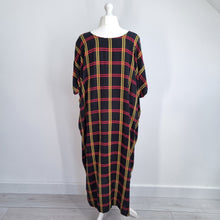 Load image into Gallery viewer, Plus Size Tartan Kaftan Dress Check Oversized Midi Maxi One Size Boho Loose Fit
