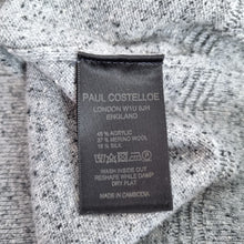 Load image into Gallery viewer, Paul Costelloe Jumper Grey Medium Black Label Merino Wool Silk Speckled Mens
