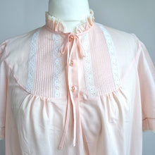 Load image into Gallery viewer, Vintage St Michael Nightgown UK 18 20 Pink Lace Frill 80s Midi Nightie M&amp;S

