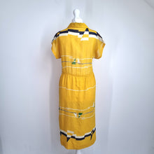 Load image into Gallery viewer, Vintage Tokyo Lyonette Dress Yellow Shirt Sundress Lined 40s Nautica Fits 8 10

